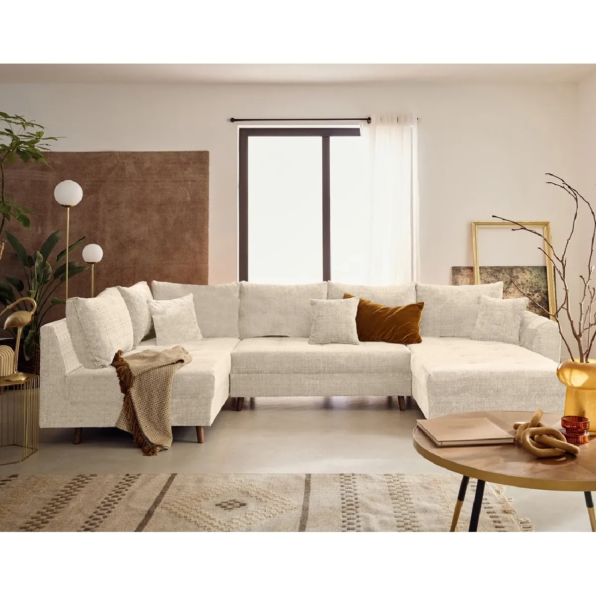 Lisa Design Beige Rune Canapé Panoramique