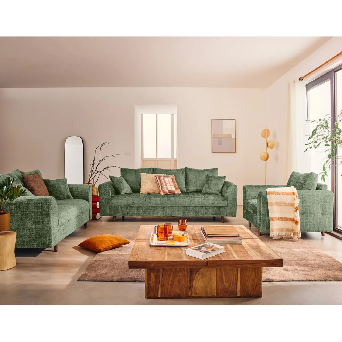 Lisa design Fauteuil Rune en velours - Vert Lisa design Fauteuil Rune en velours - Vert
