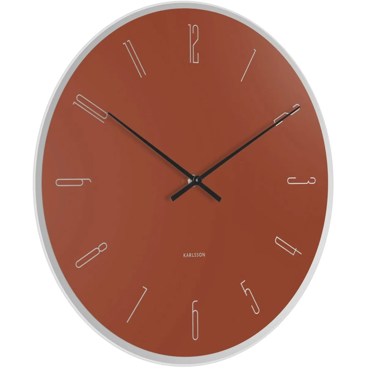 Karlsson - Horloge en verre Mirror numbers marron