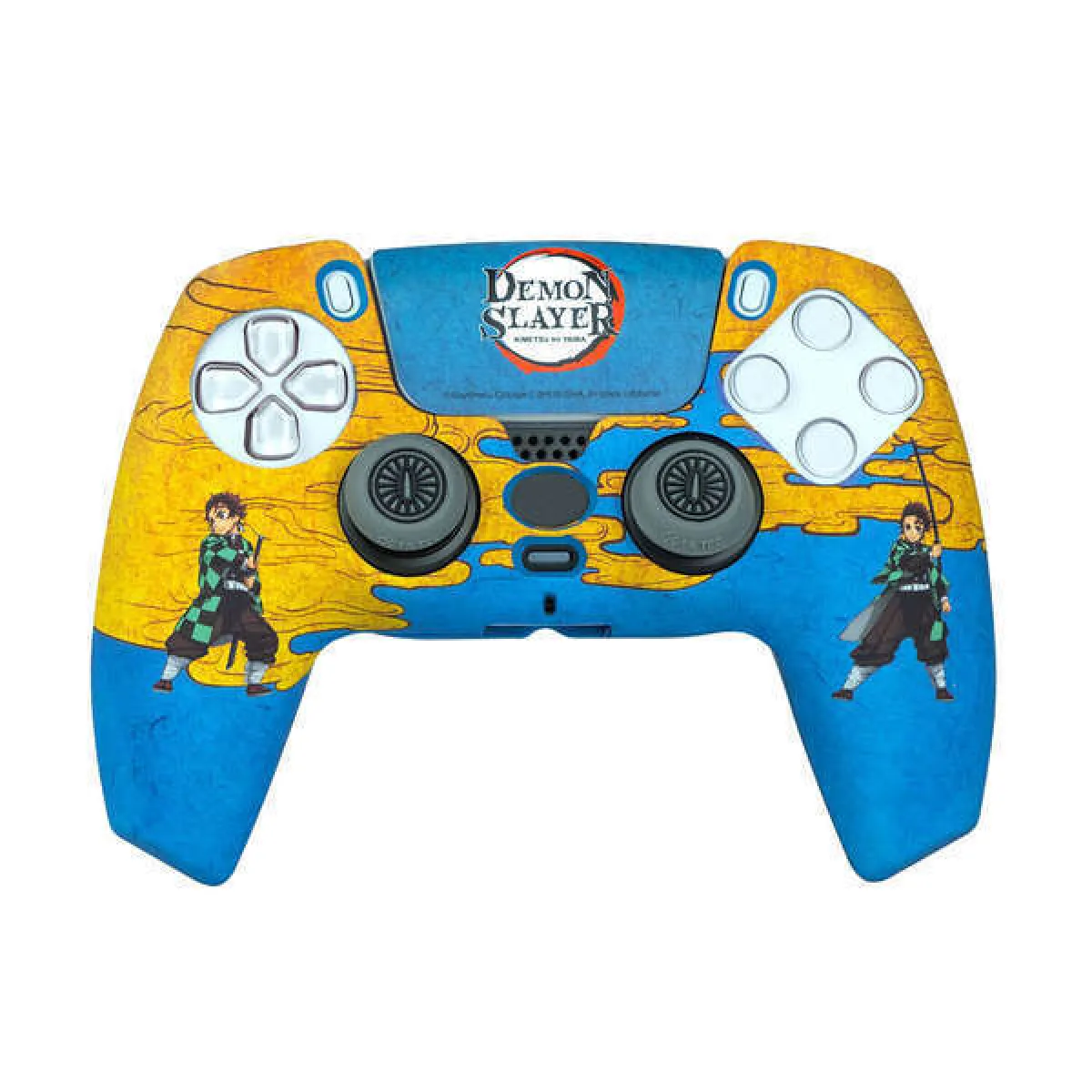 JUST FOR GAMES FR-TEC Demon Slayer Kimetsu No Yaiba Tanjiro Kamado Pack pour manette PS5 avec coque rigide + poign&eacute;es + autocollant pour pav&eacute; tactile
