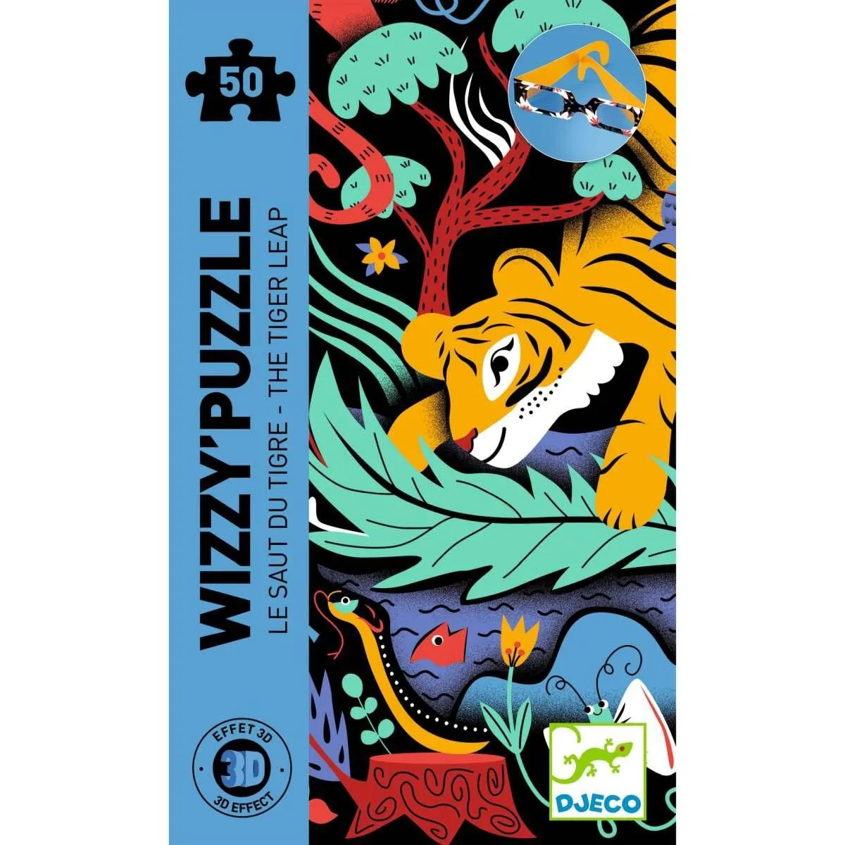 Djeco puzzle Wizzy saut du tigre 3D - 50 pièces
