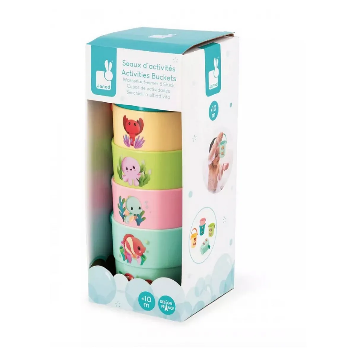 Janod - Seaux de Bain Mes Bébé Animaux - Jouets de bain - Image 3