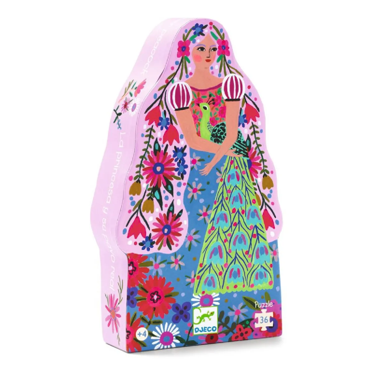 Djeco Puzzle silhouette princesse et paon - 36 pièces