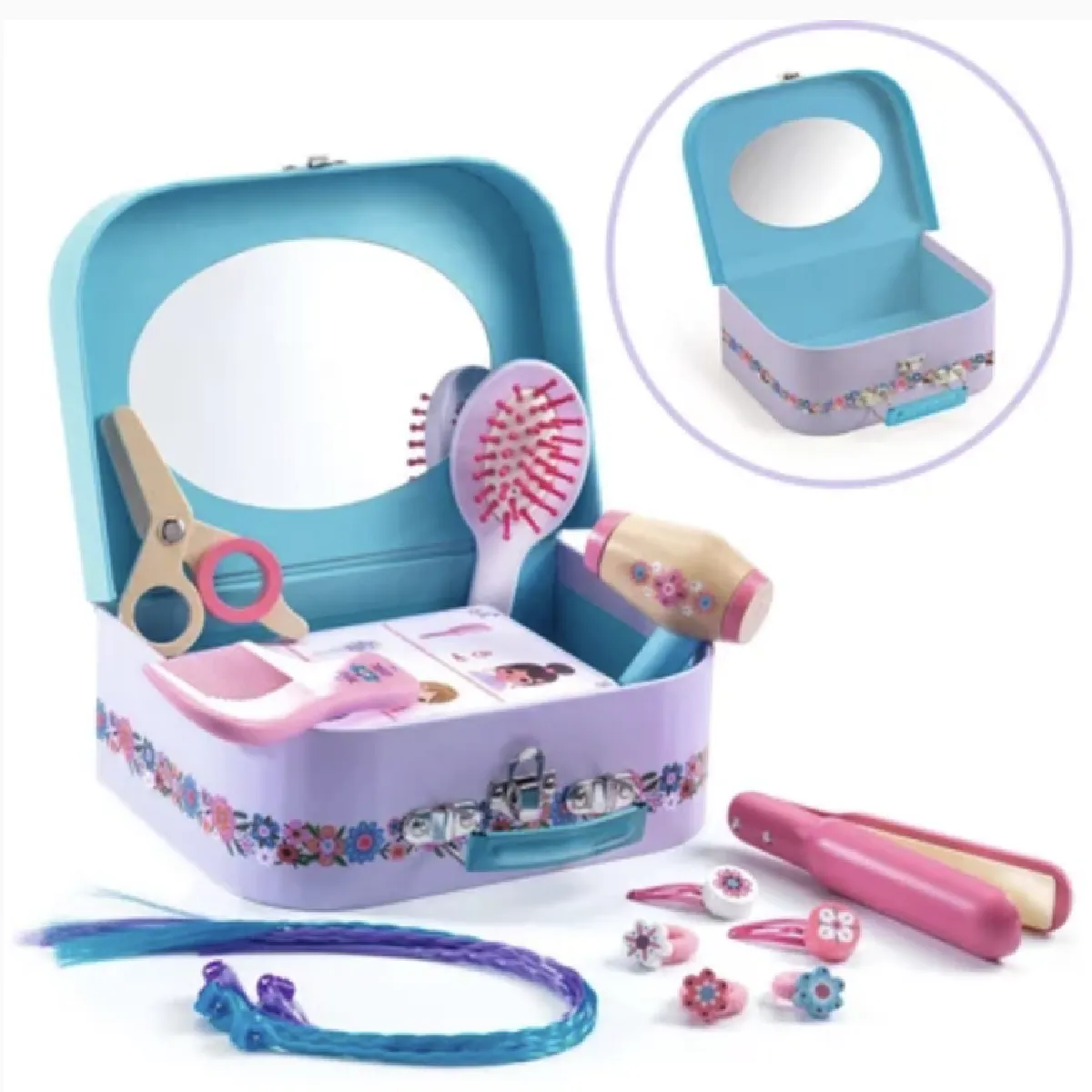 Djeco Malette de coiffure Lily coffret de jeu d'imitation pour enfants - Image 4