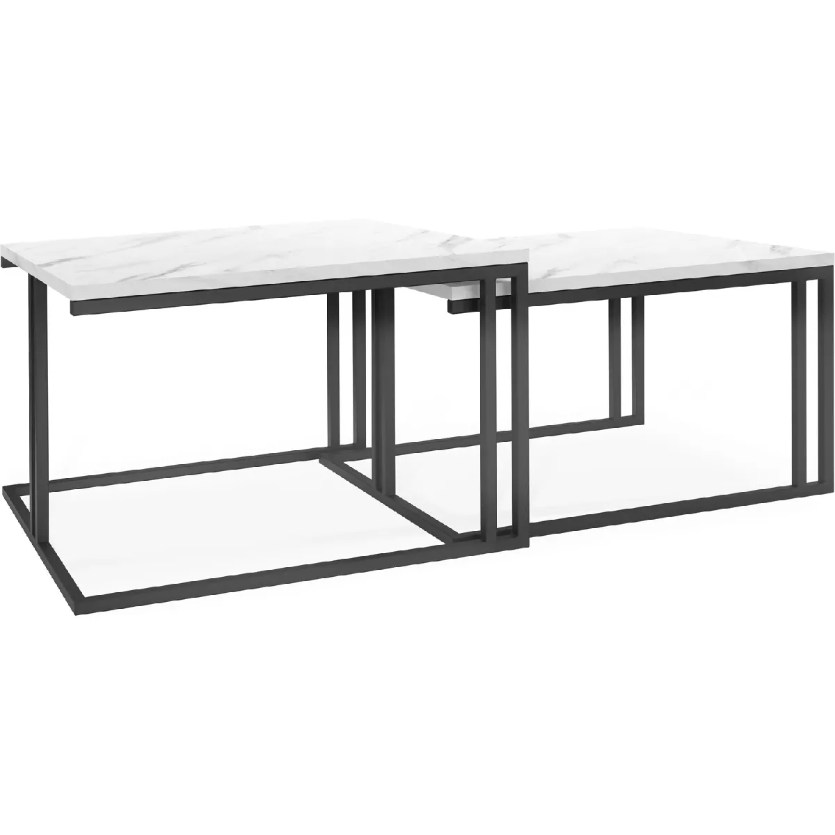 Comparer les prix de Tables gigognes Cameron - Marbre Blanc