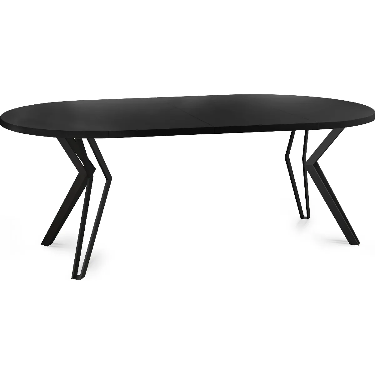 Table à Manger Ronde Extensible WFL – Style Loft – 100 à 176 Cm – Pieds Métal Noir