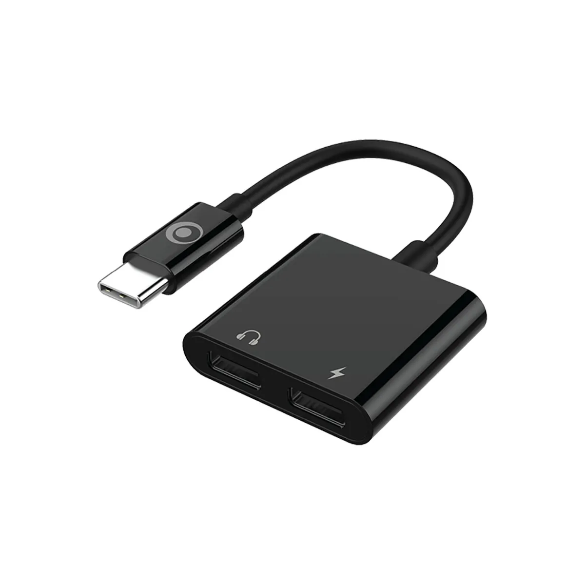 Bigben Noir Connected Adaptateur Audio Usb-C Vers Usb-C Et Charge Usb-C 60W Compact 12Cm