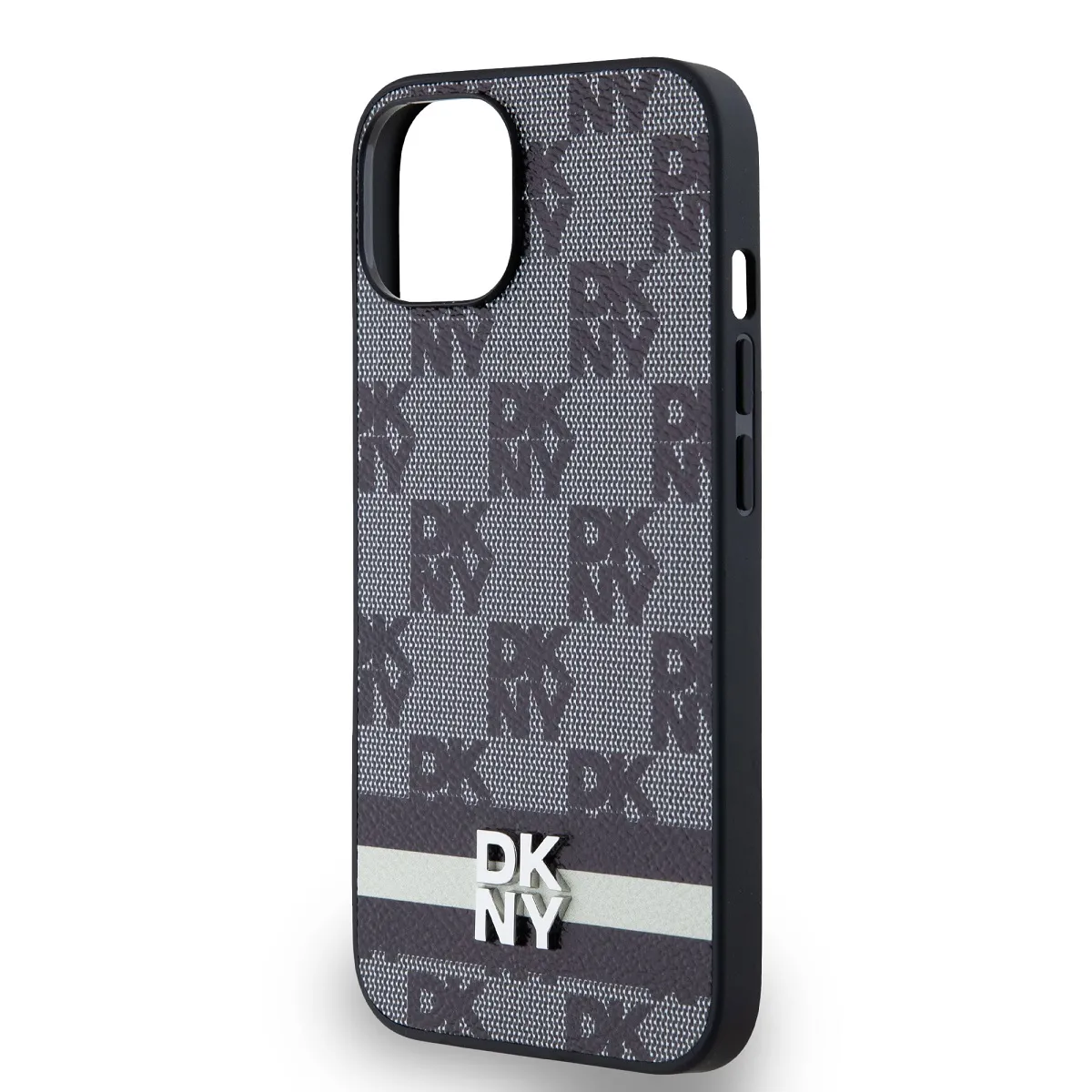 Dkny Noir Coque Pour Iphone 14 Élégante Avec Motifs À Carreaux Et À Rayures