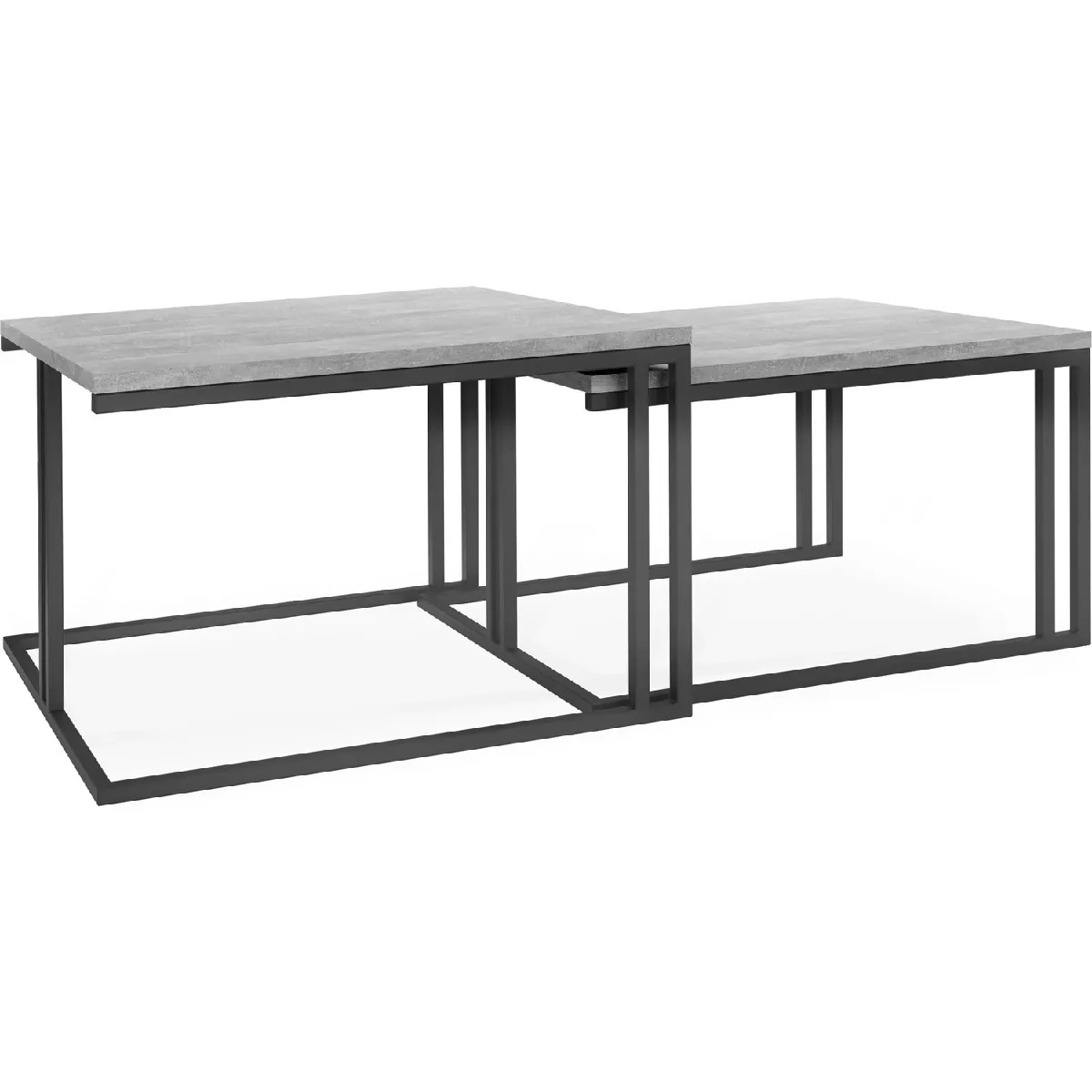 Meilleurs prix pour WFL-GROUP Tables Gigognes Cameron - Métal et Bois