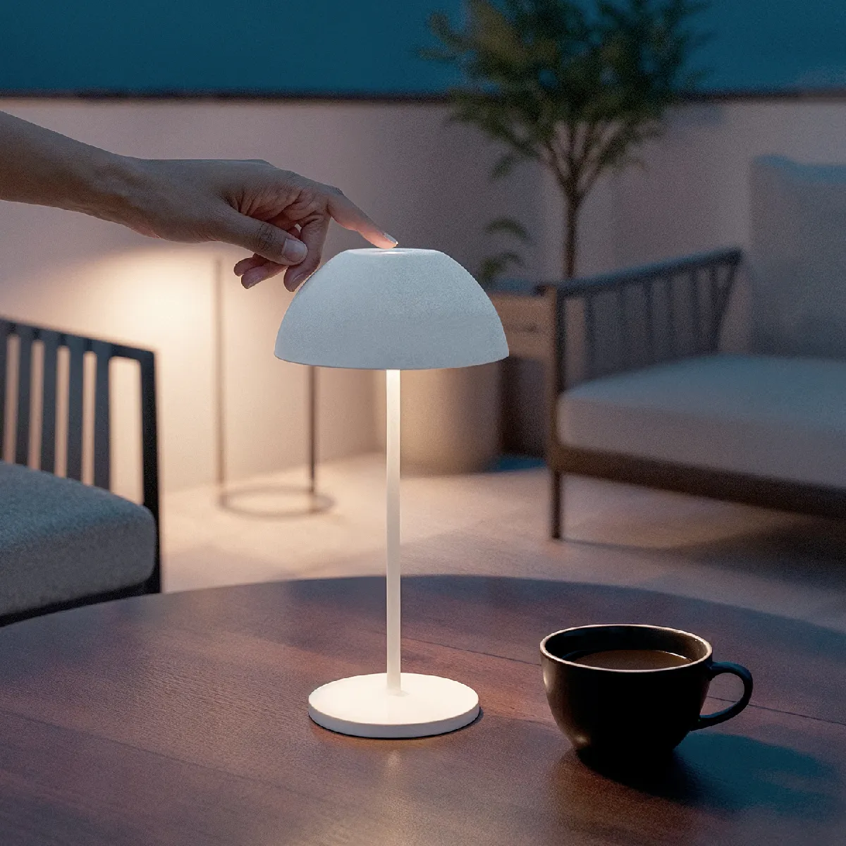 Ledkia Lampe de table LED Mugla - Taupe Ledkia Lampe de table LED Mugla - Taupe