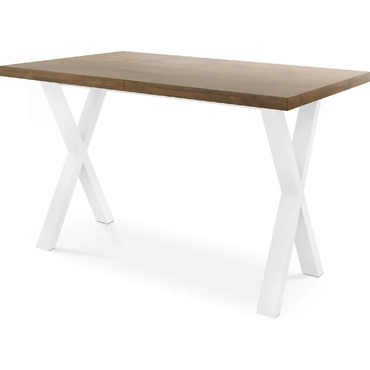 WFL GROUP Table à Manger Extensible Ronde - Table Style Loft avec Blanc Pieds en Métal - 100 à 180 Cm - Table Ronde Style Industriel pour Le Salon - Compacte