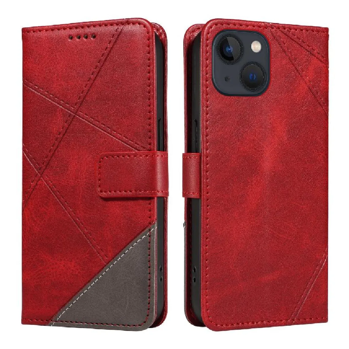 Générique Rouge Étui En Cuir Avec Support Apple Iphone 13 Mini