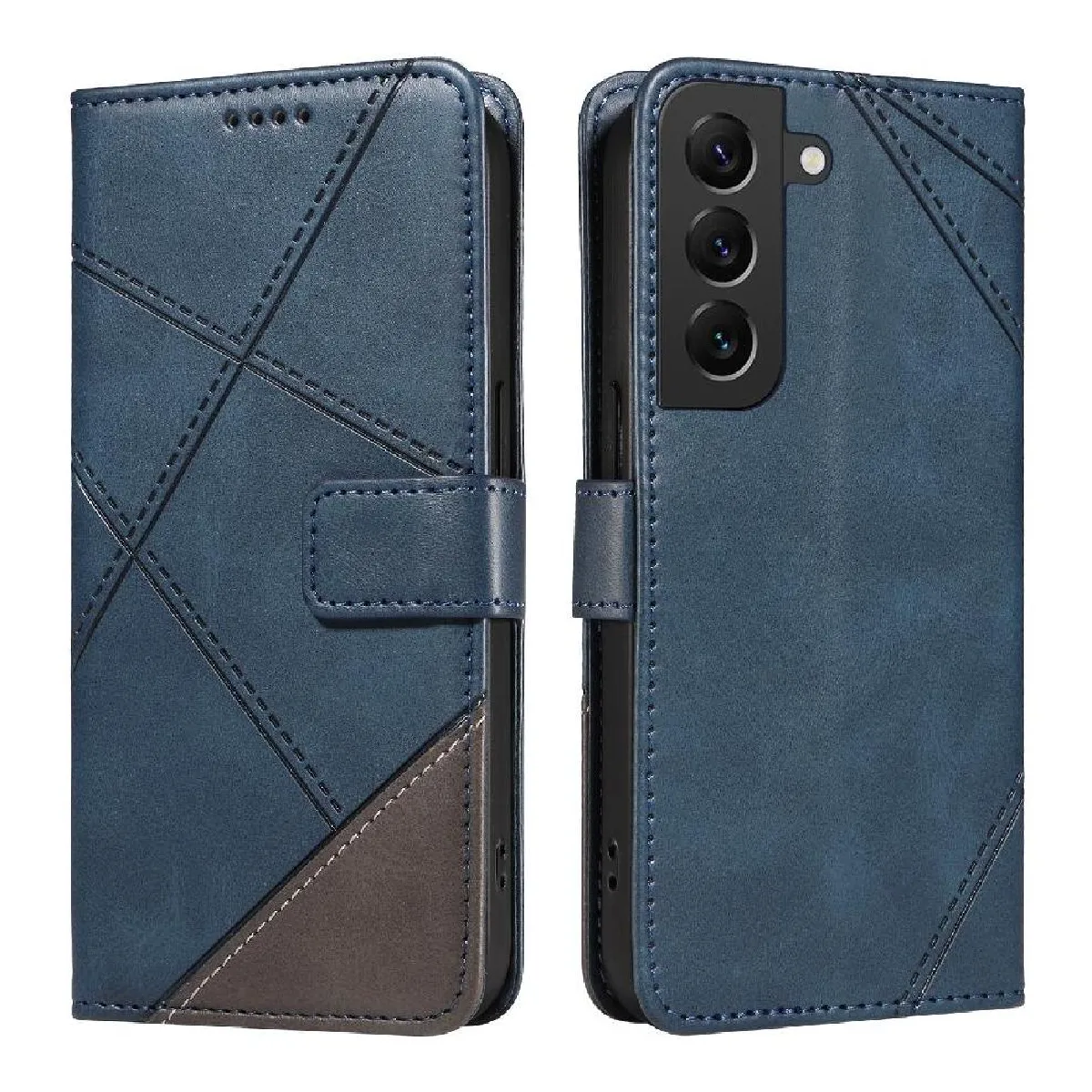 Générique Bleu Étui Portefeuille En Cuir Pu Samsung Galaxy S22
