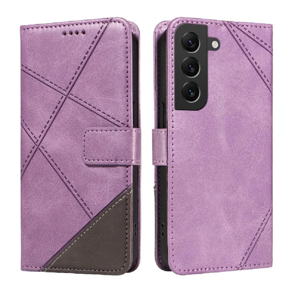 Générique Violet Étui Portefeuille En Cuir Pu Samsung Galaxy S22