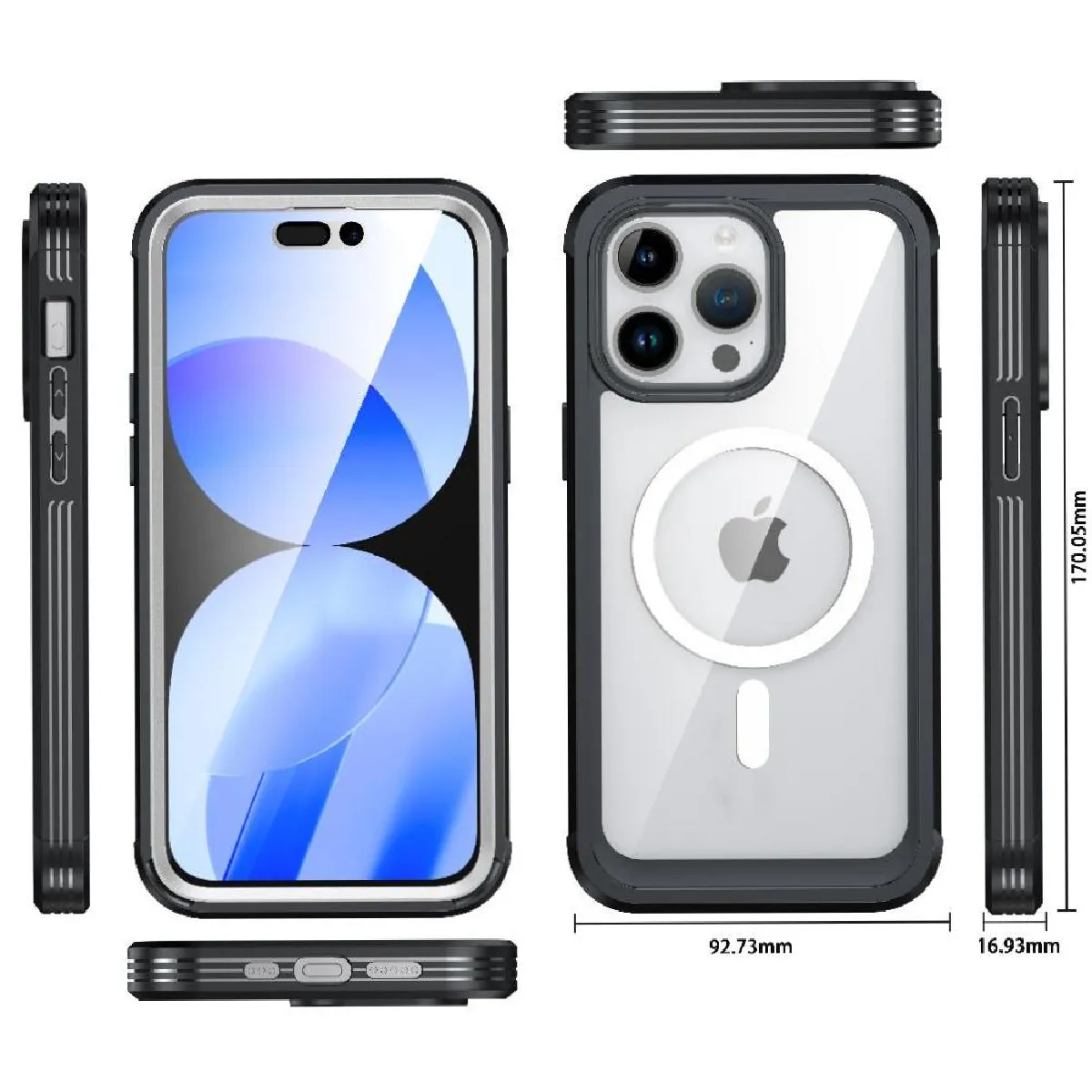 Générique Noir Coque Pvc Iphone 15 Pro Max