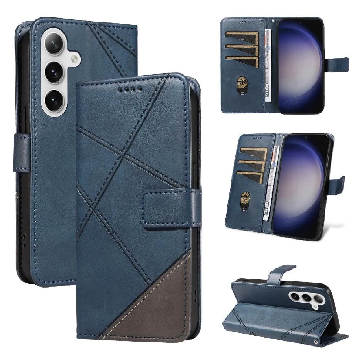 Générique Bleu Étui Portefeuille Avec Porte-Cartes Et Support Samsung Galaxy S23 Fe