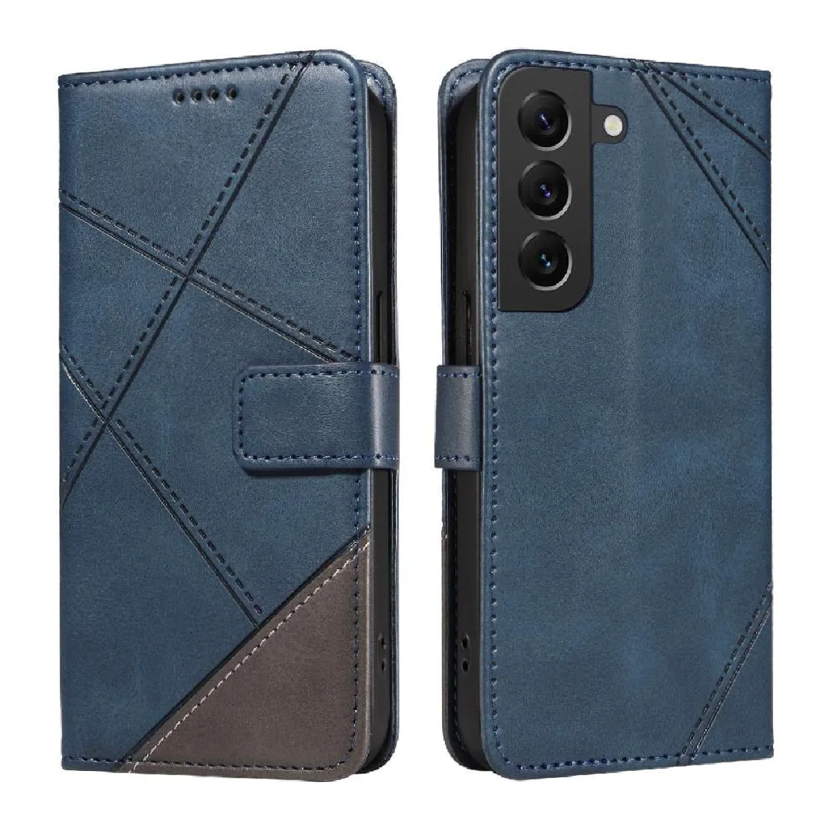 Générique Bleu Étui Porte-Cartes En Cuir Et Plastique Samsung Galaxy S21 Fe