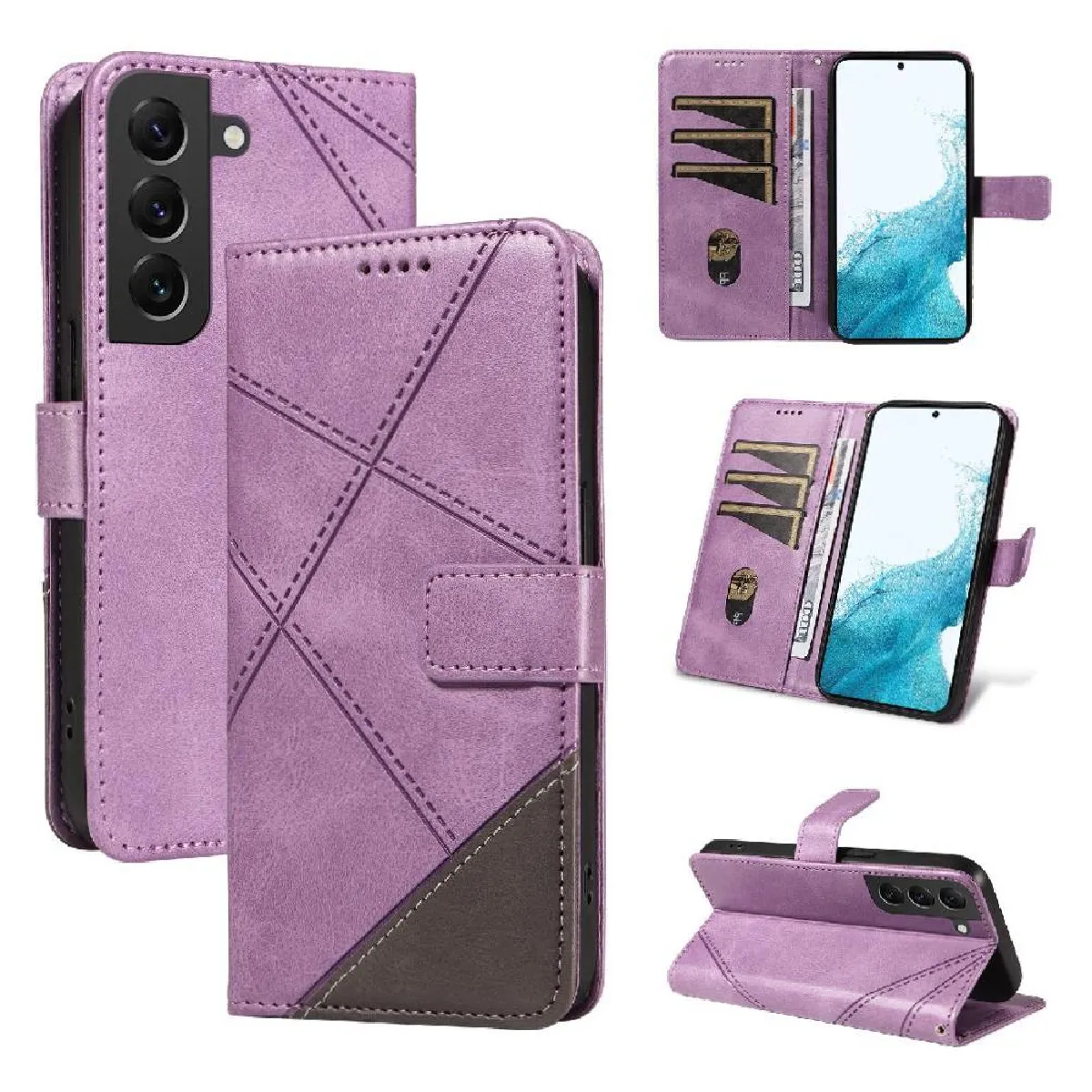 Générique Violet Étui À Rabat Avec Fente Pour Cartes Samsung Galaxy S21 Fe