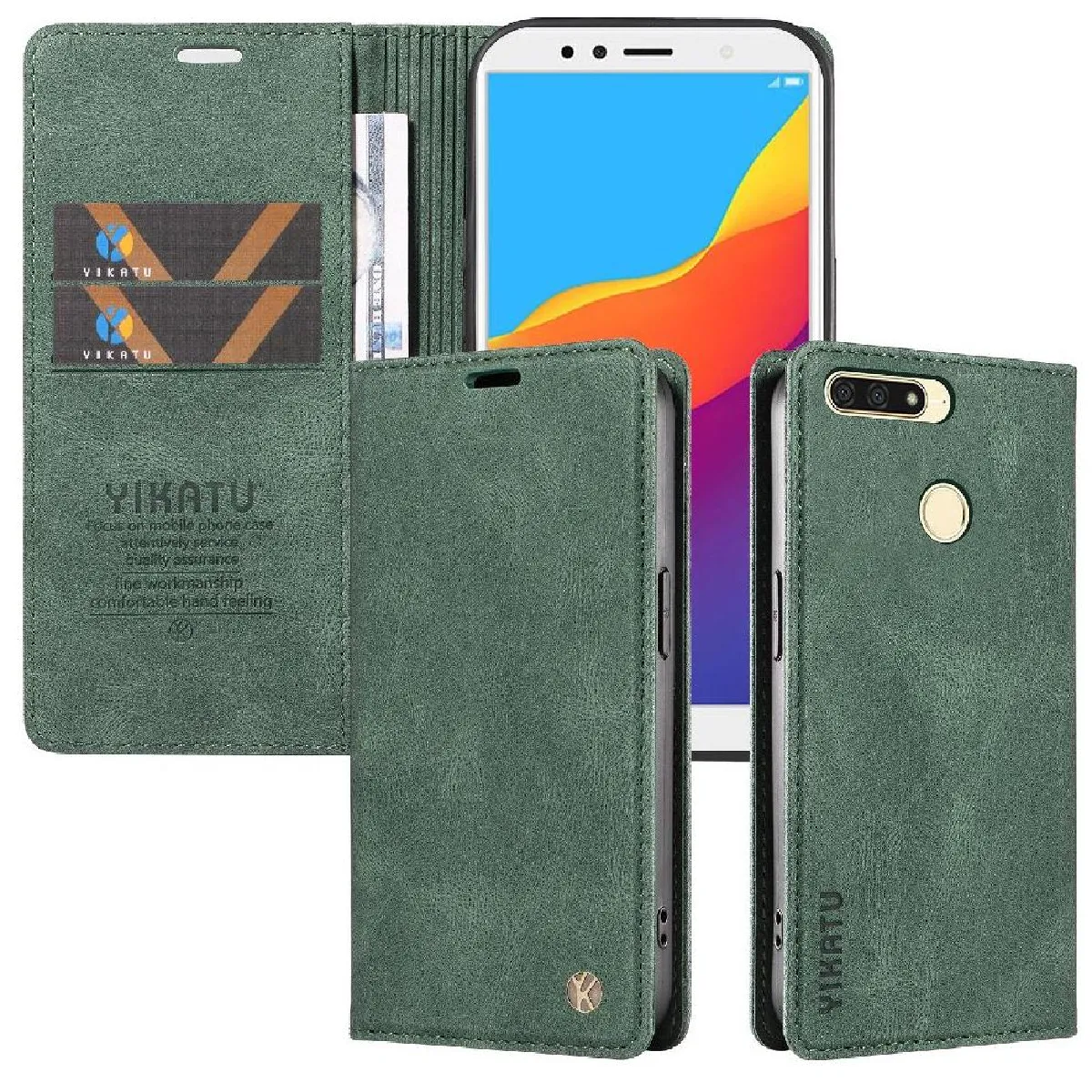 Générique Étui Huawei Y6 Prime 2018 Cuir Unicolor