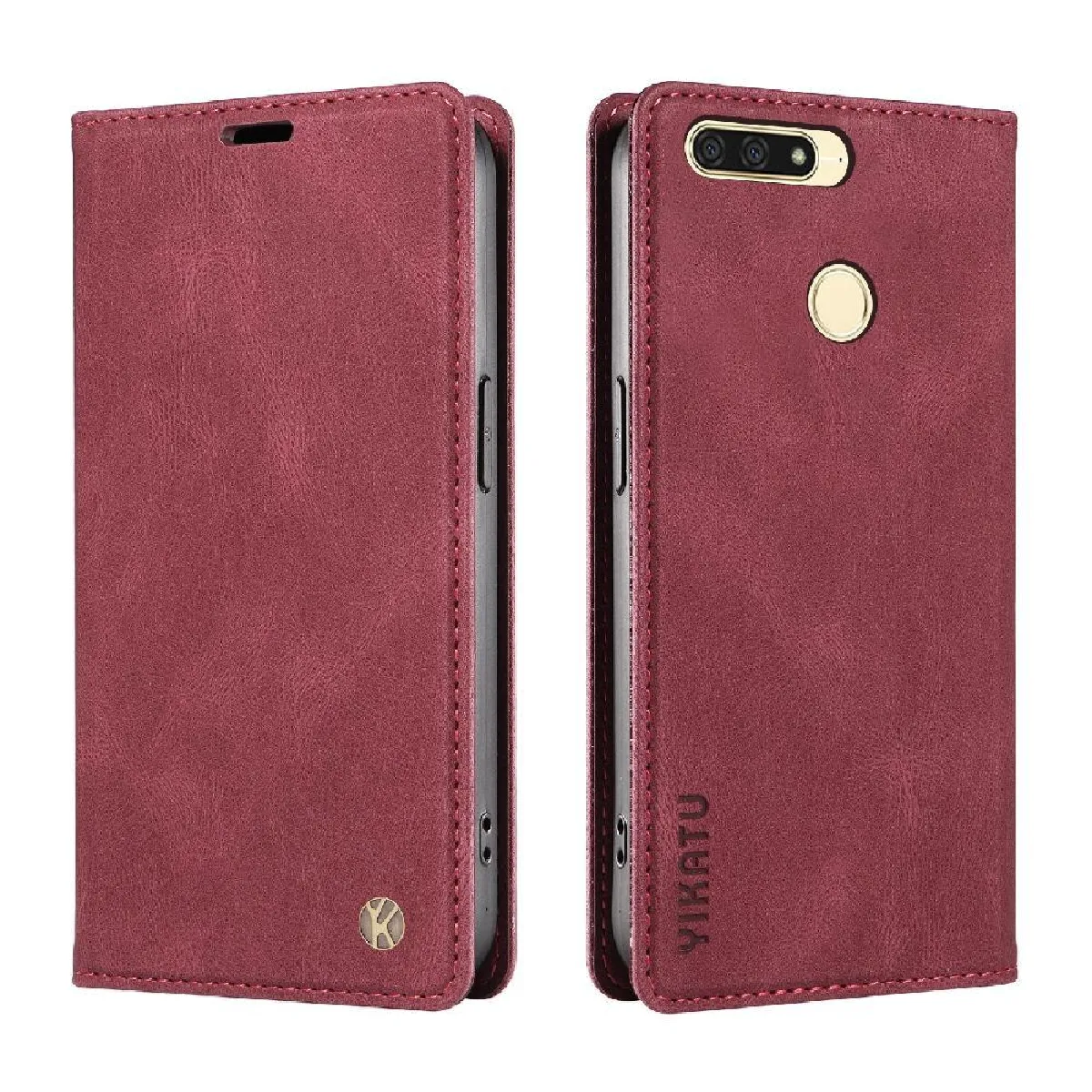 Générique Noir Étui En Cuir Huawei Y6 2018 Rabat Magnétique
