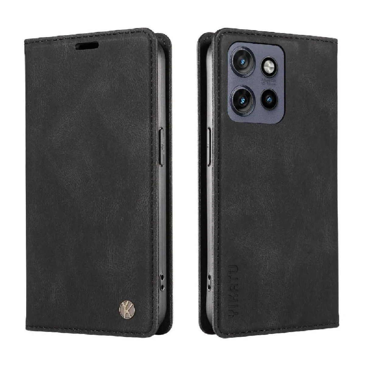 Générique Noir Étui Portefeuille Magnétique En Pvc Motorola Edge 50 Neo