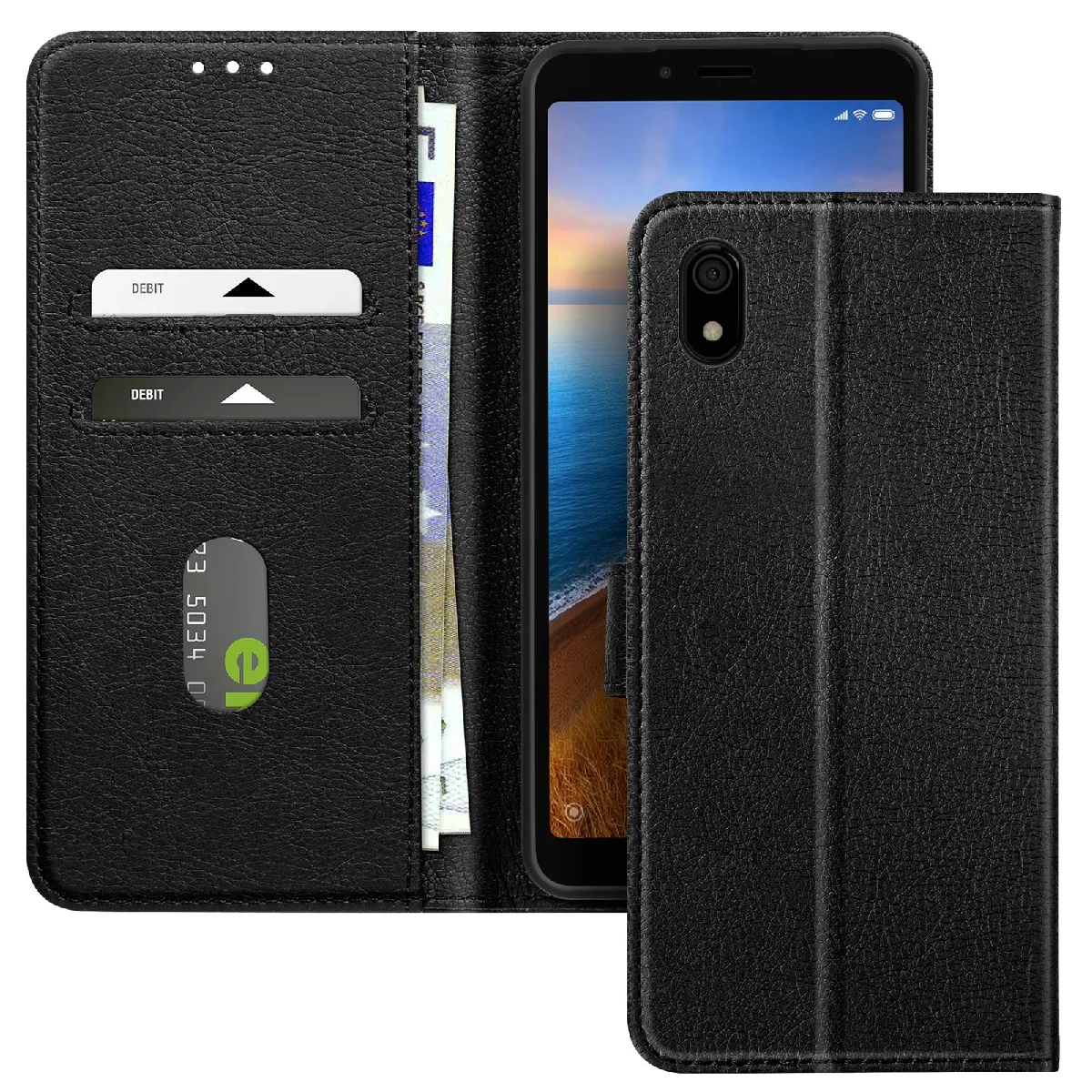 Avizar Noir Étui Pour Xiaomi Redmi 7A Clapet Portefeuille Et Support Vidéo