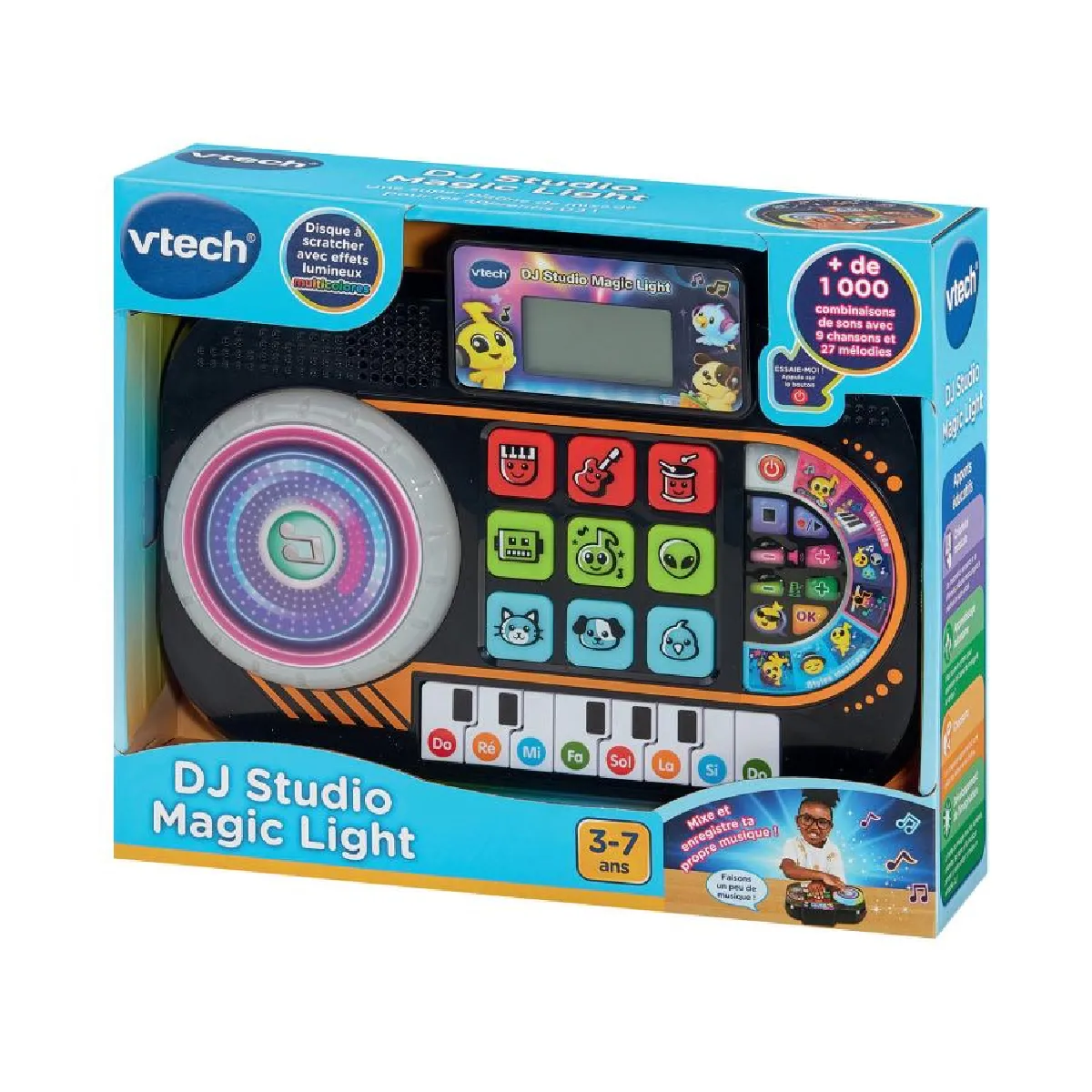 Platine Musical Vtech 80-581405 – DJ Studio Magic Light pour Enfants 3-7 Ans