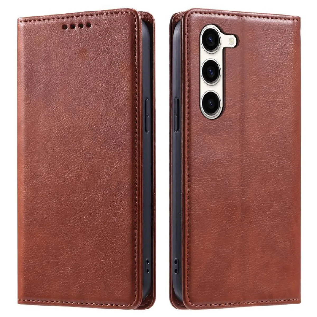 Générique Marron Étui Portefeuille En Similicuir À Fermeture Magnétique Samsung Galaxy S23