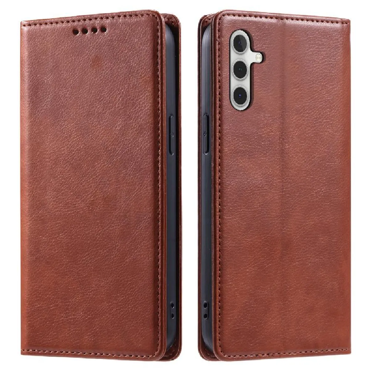 Générique Marron Étui Porte-Cartes Magnétique Samsung Galaxy A54 5G