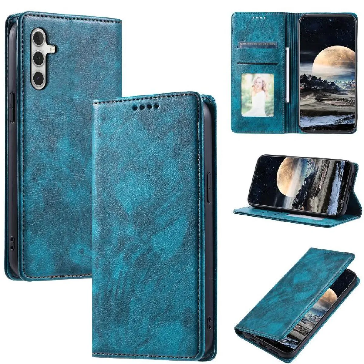 Générique Vert Étui Portefeuille À Fermeture Magnétique Samsung Galaxy A25 5G
