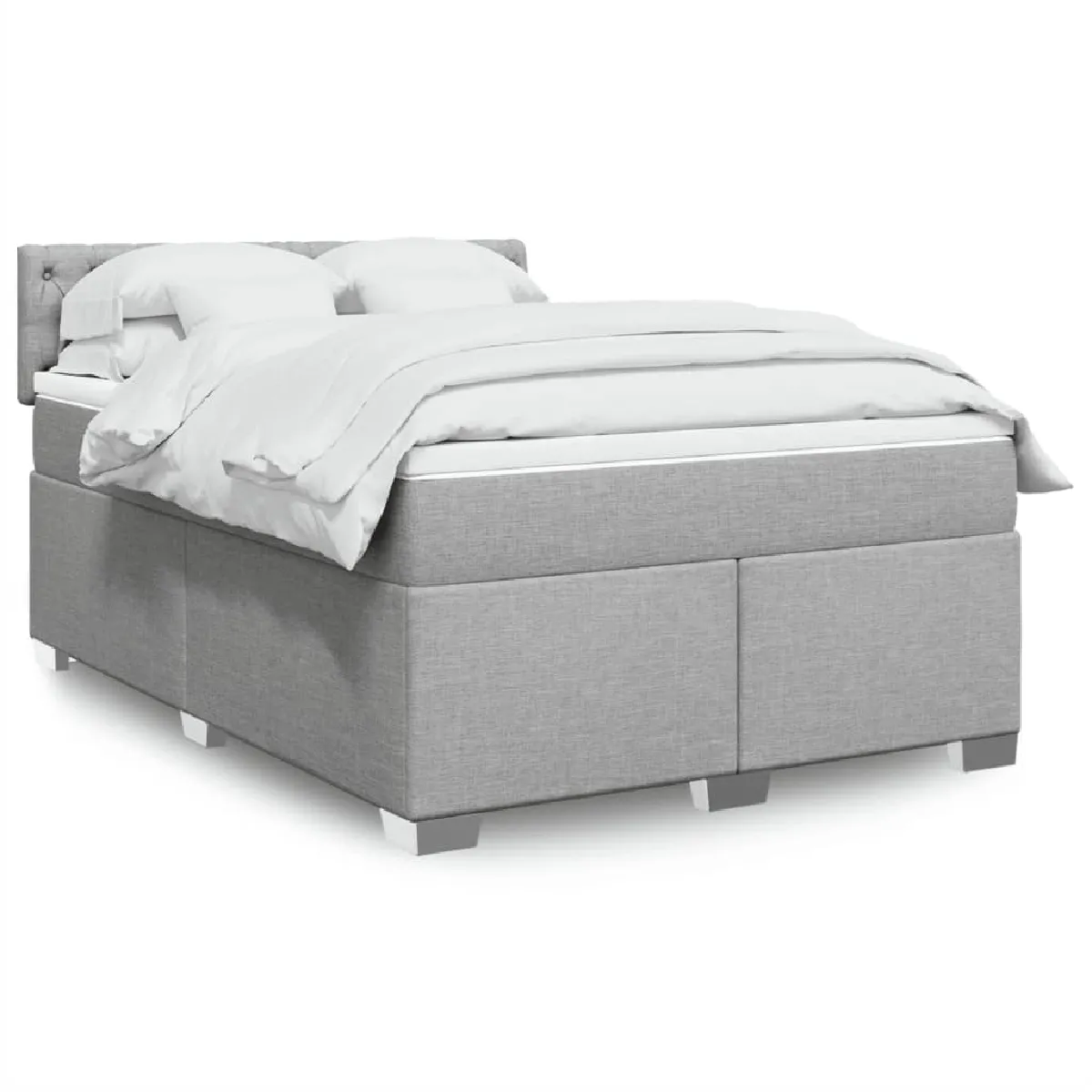 vidaXL Sommier à lattes de lit avec matelas 160x200cm Tissu - vue 2