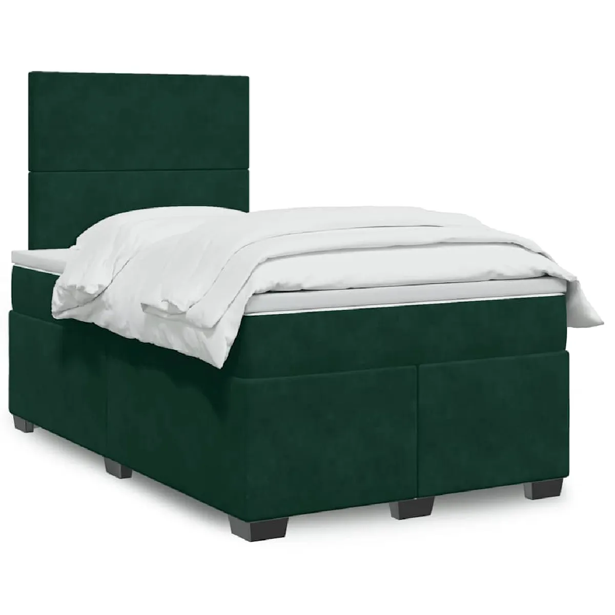 vidaXL Sommier à lattes de lit et matelas Vert foncé 120x200cm Velours