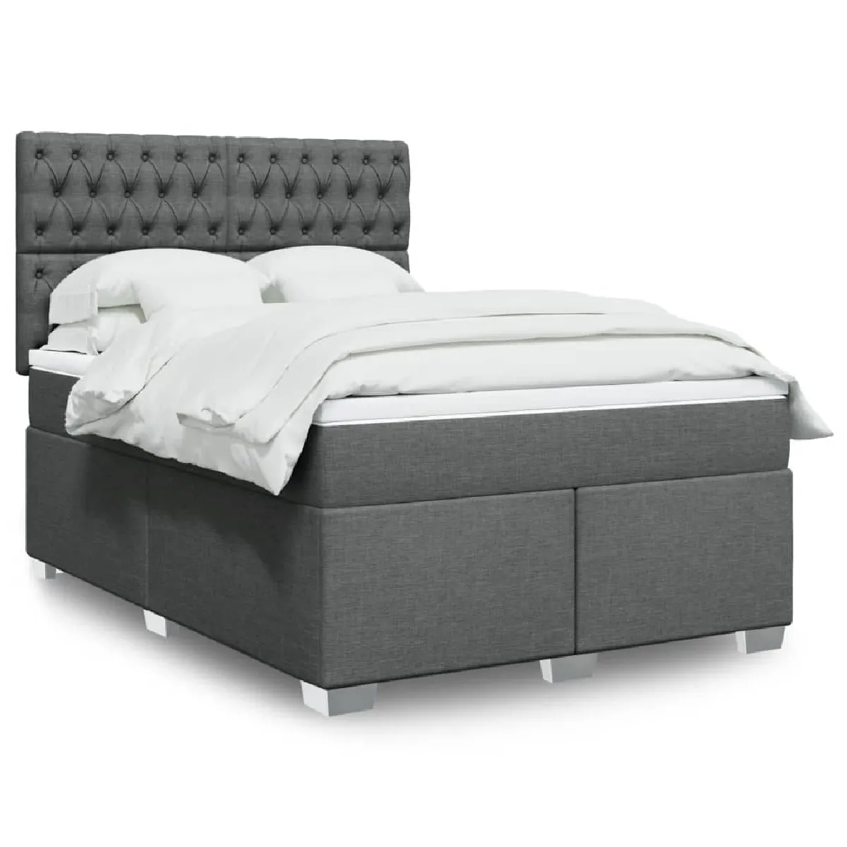 vidaXL Sommier à lattes de lit avec matelas 160x200cm Tissu