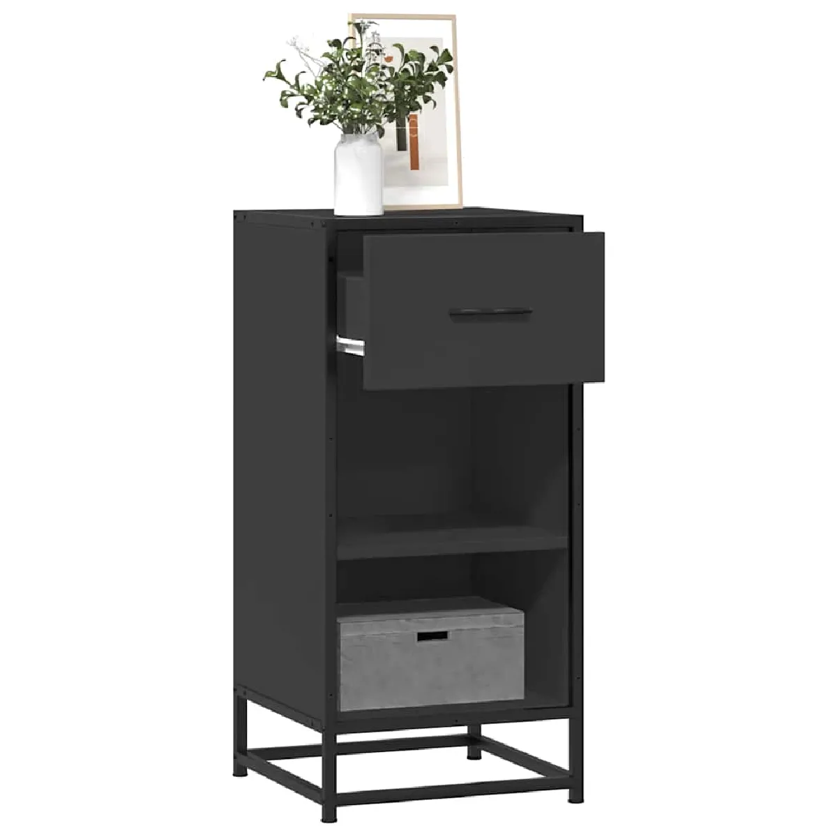 vidaXL - Buffet - 35,5x35x76 cm - Noir - Image 2