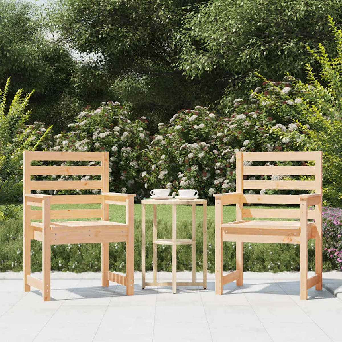 VIDAXL Chaises de jardin - Bois massif de pin