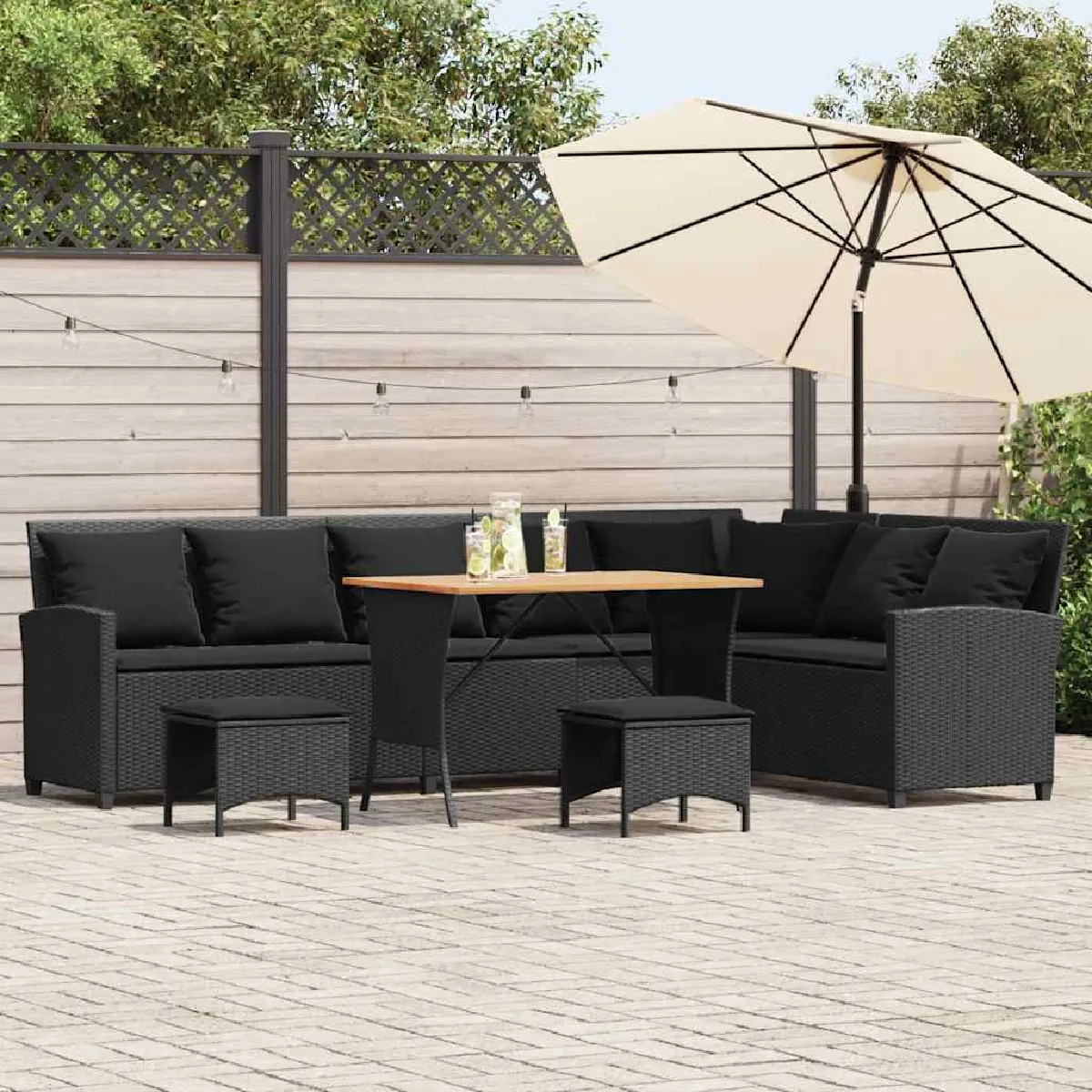 VIDAXL Salon de jardin 4 pcs Forme - vue 4