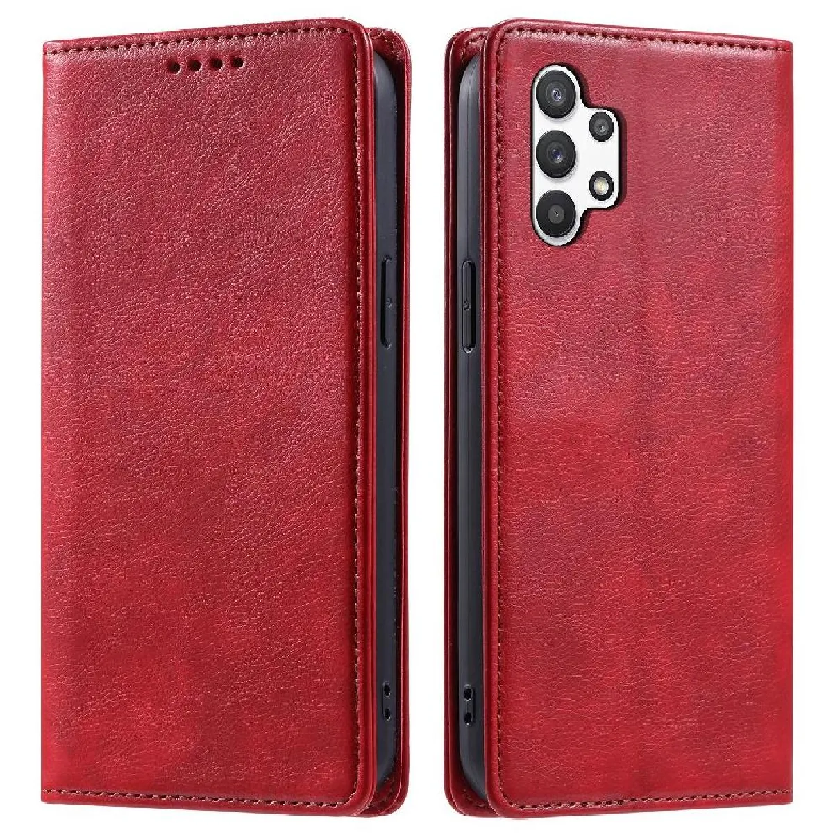 Générique Rouge Étui Portefeuille À Fermeture Magnétique Samsung Galaxy M32 5G