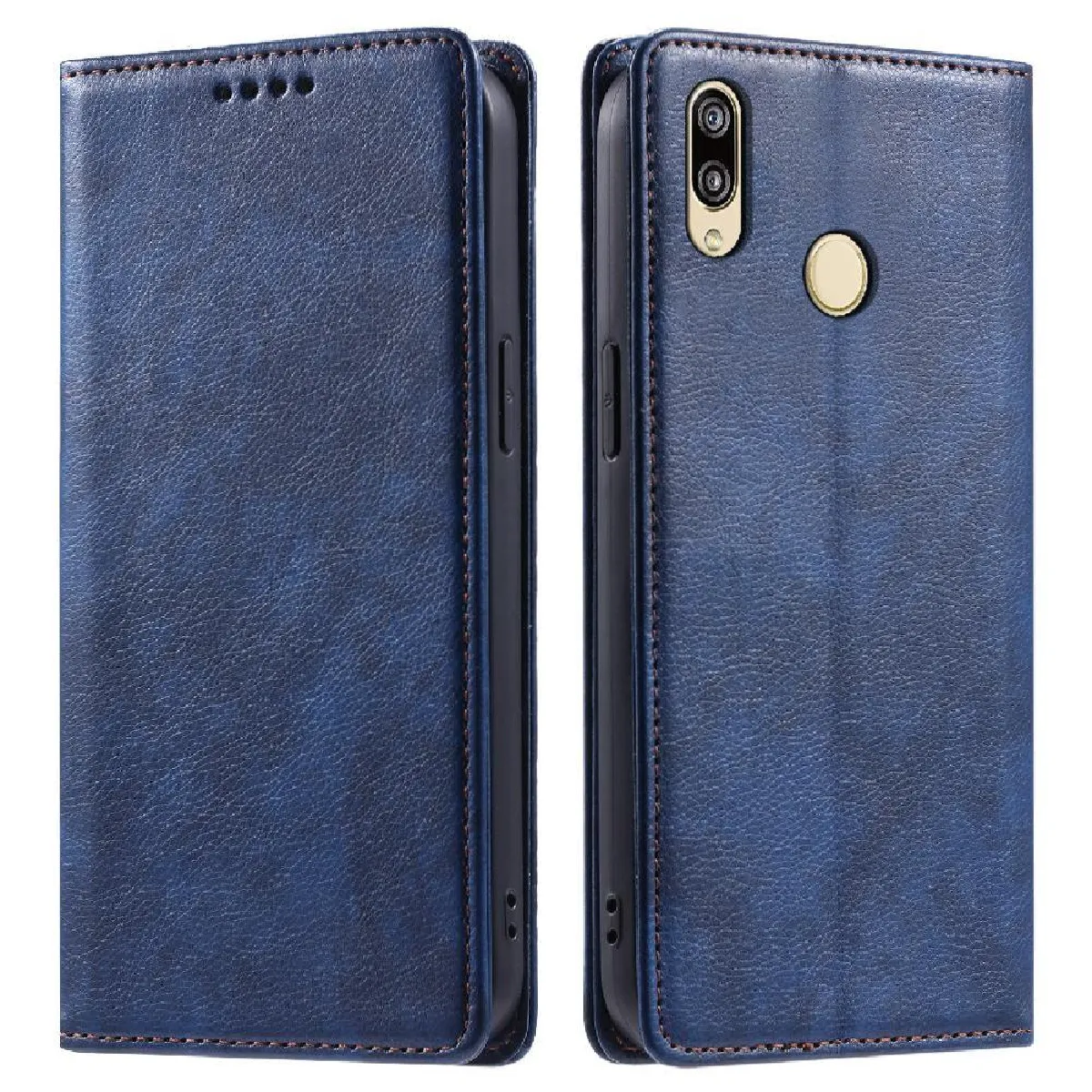 Générique Bleu Étui Portefeuille À Rabat Magnétique Avec Support Huawei P20 Lite