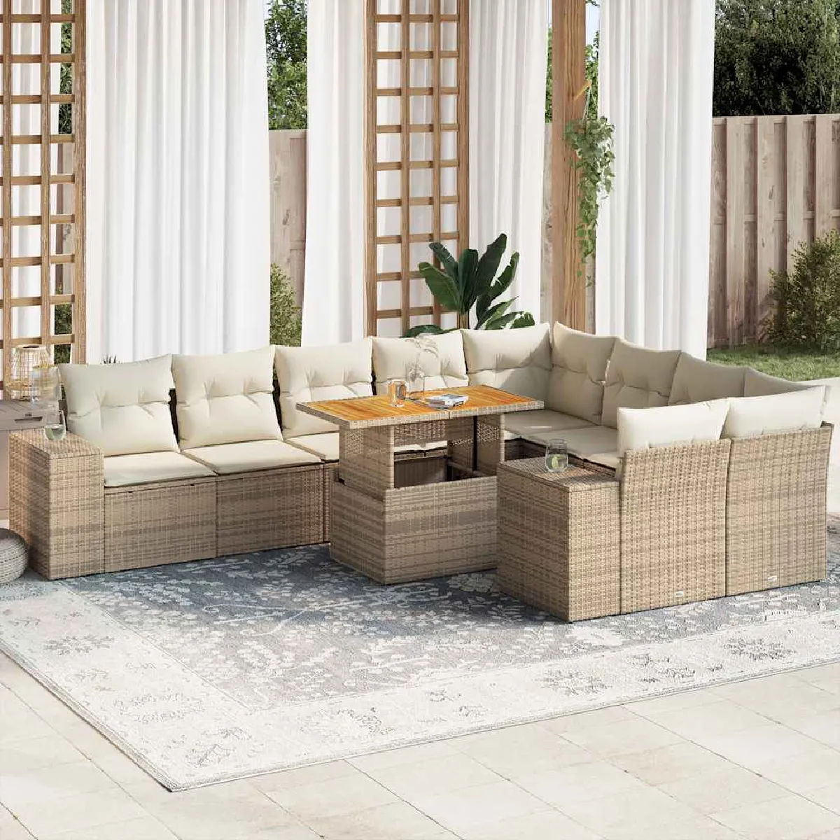 vidaXL Salon de jardin 10pcs - vue 2