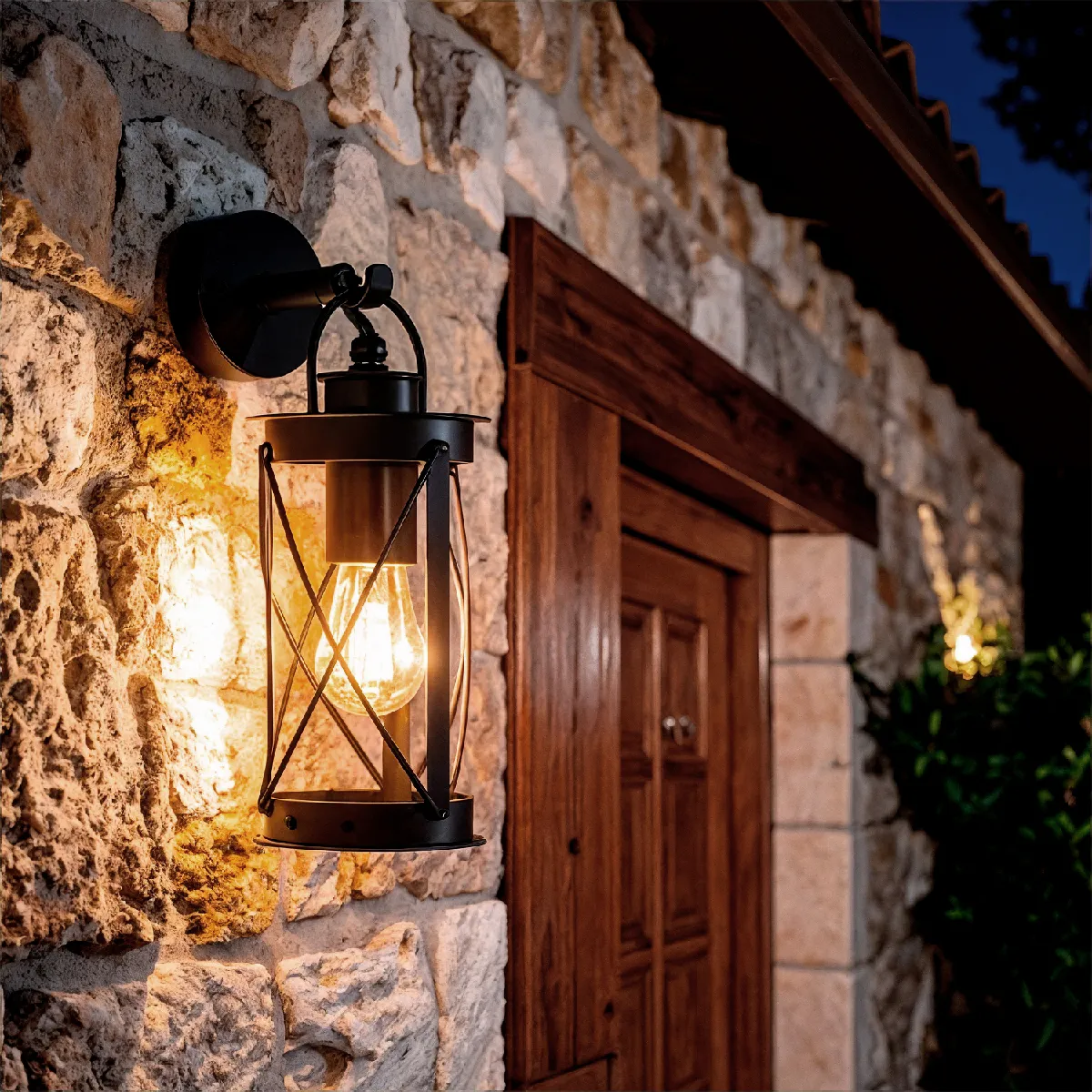 Ledkia lampe murale extérieure Gedja - Noir