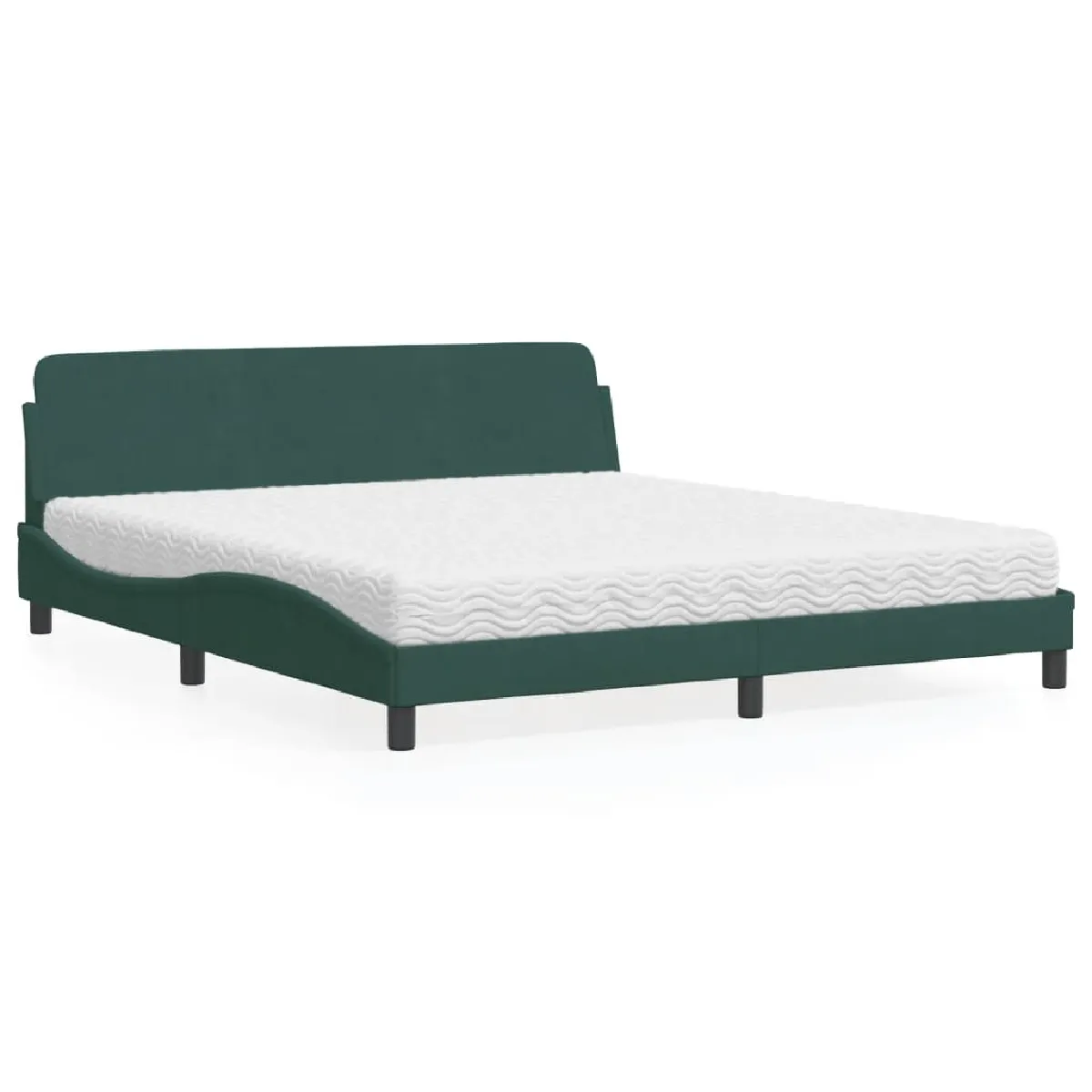 VidaXL Lit avec matelas 180x200 cm Velours - vue 4