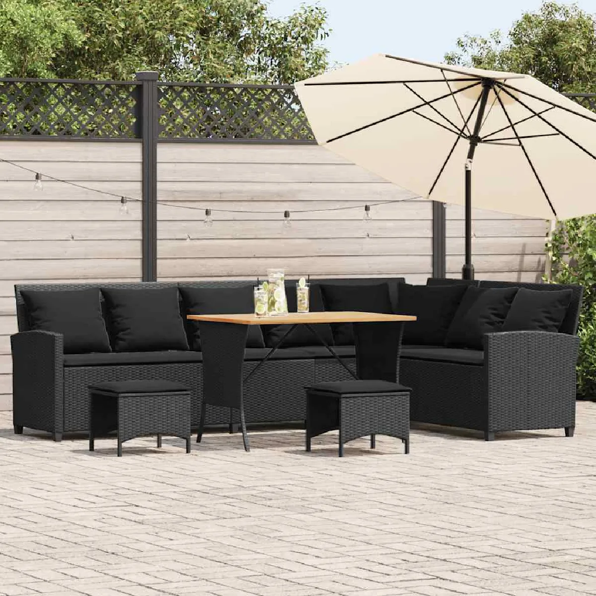 VIDAXL Salon de jardin 4 pcs Forme - vue 2