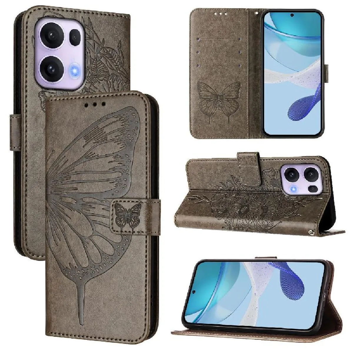 Générique Gris Étui À Fermeture Magnétique Oppo Reno 13 Pro