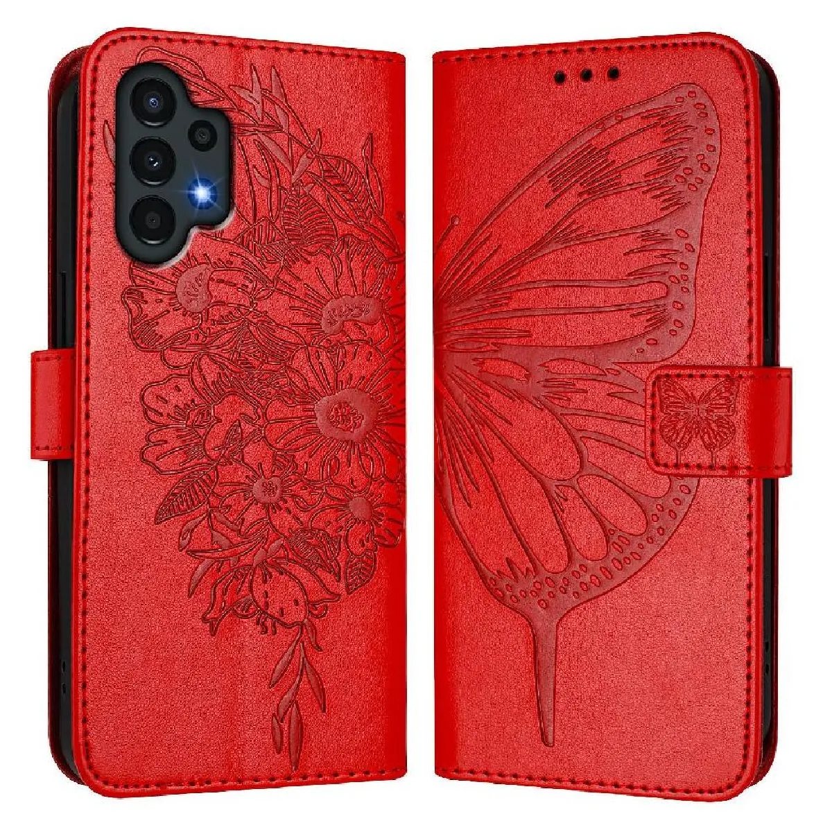Générique Rouge Étui Portefeuille En Similicuir À Fermeture Magnétique Samsung Galaxy A04s