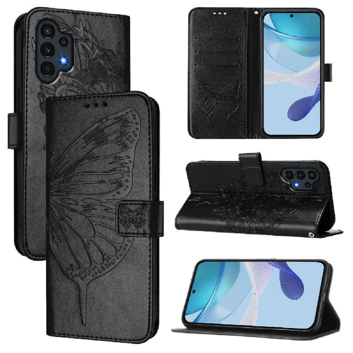 Générique Noir Étui Portefeuille En Similicuir Samsung Galaxy A04s