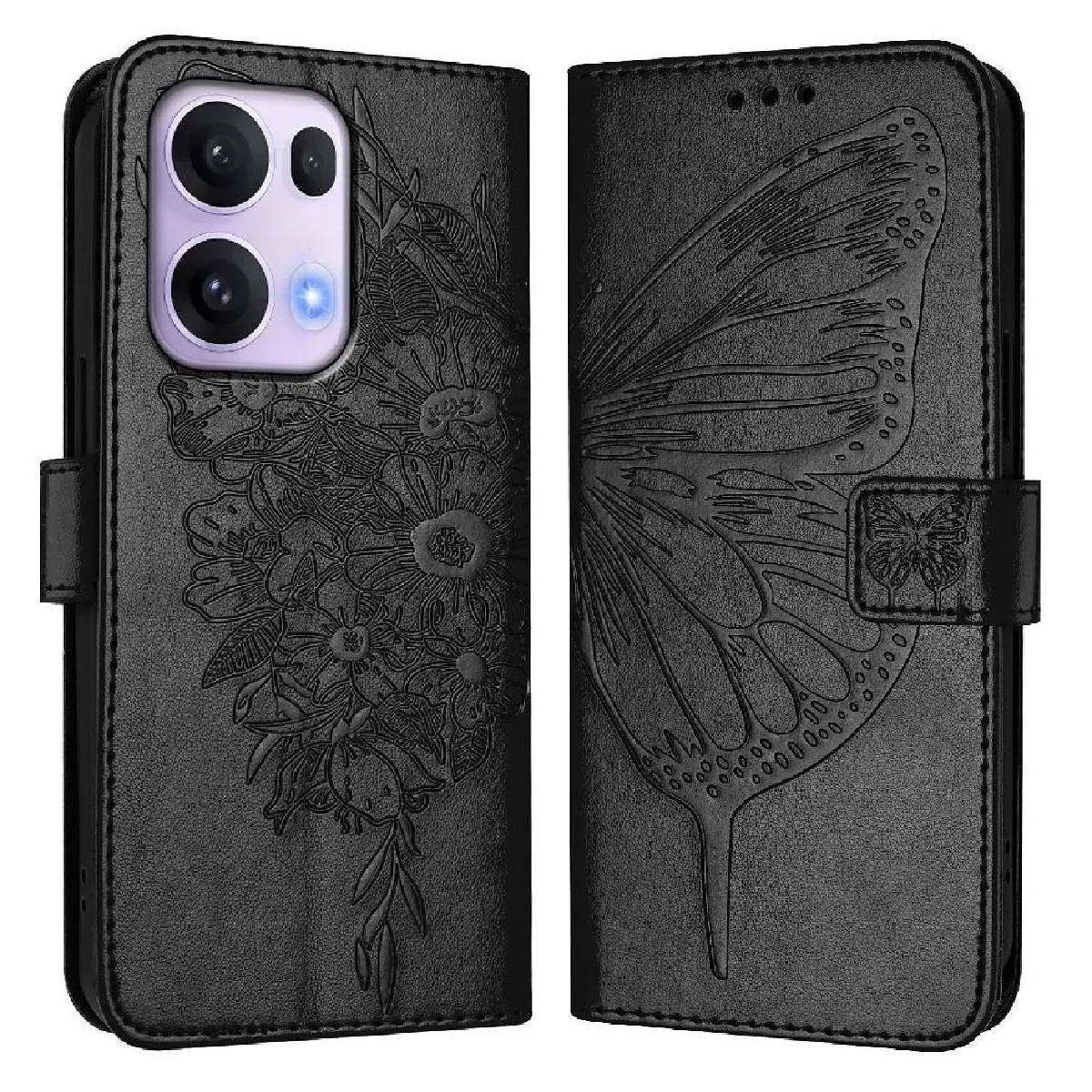 Générique Noir Étui Portefeuille À Rabat Magnétique Oppo Reno 13 Pro
