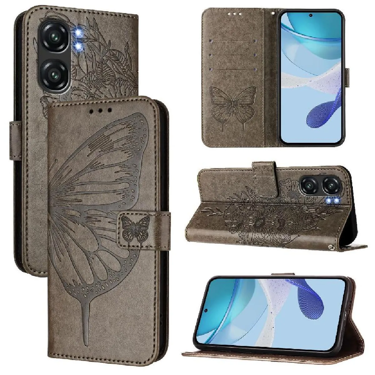 Générique Gris Étui Portefeuille Oukitel C58