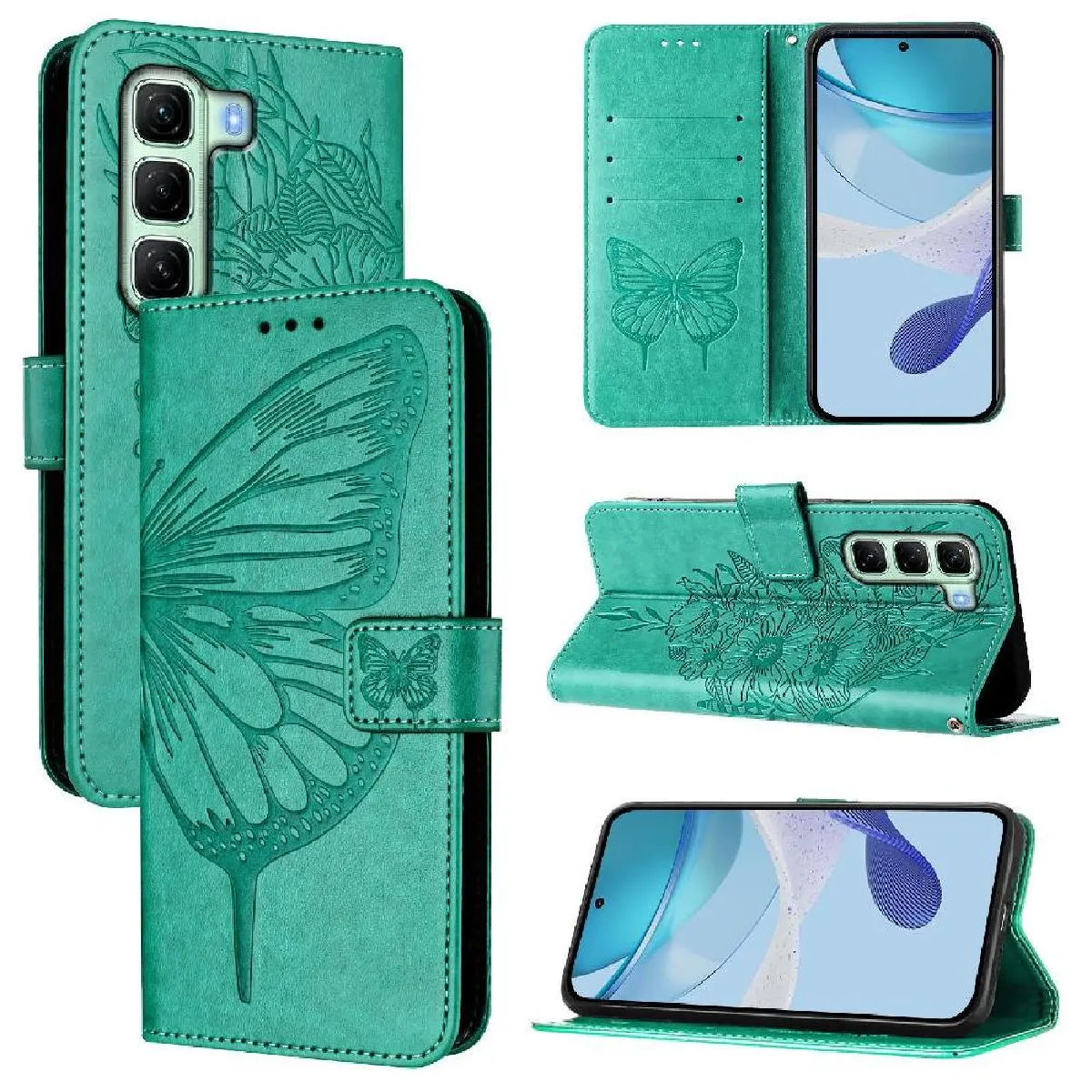 Générique Vert Étui Portefeuille À Fermeture Magnétique Infinix Hot 50 5G
