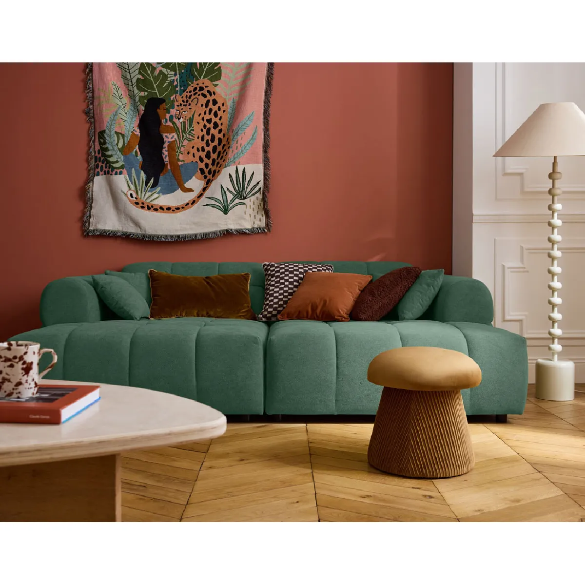 Lisa design canapé droit 4 places - Vert Lisa design canapé droit 4 places - Vert