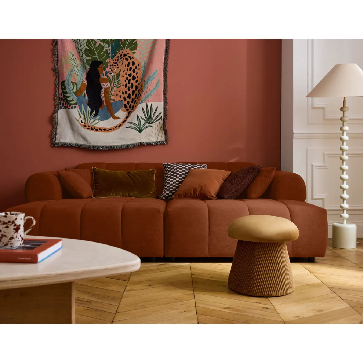Lisa design canapé droit 4 places - Rouille Lisa design canapé droit 4 places - Rouille
